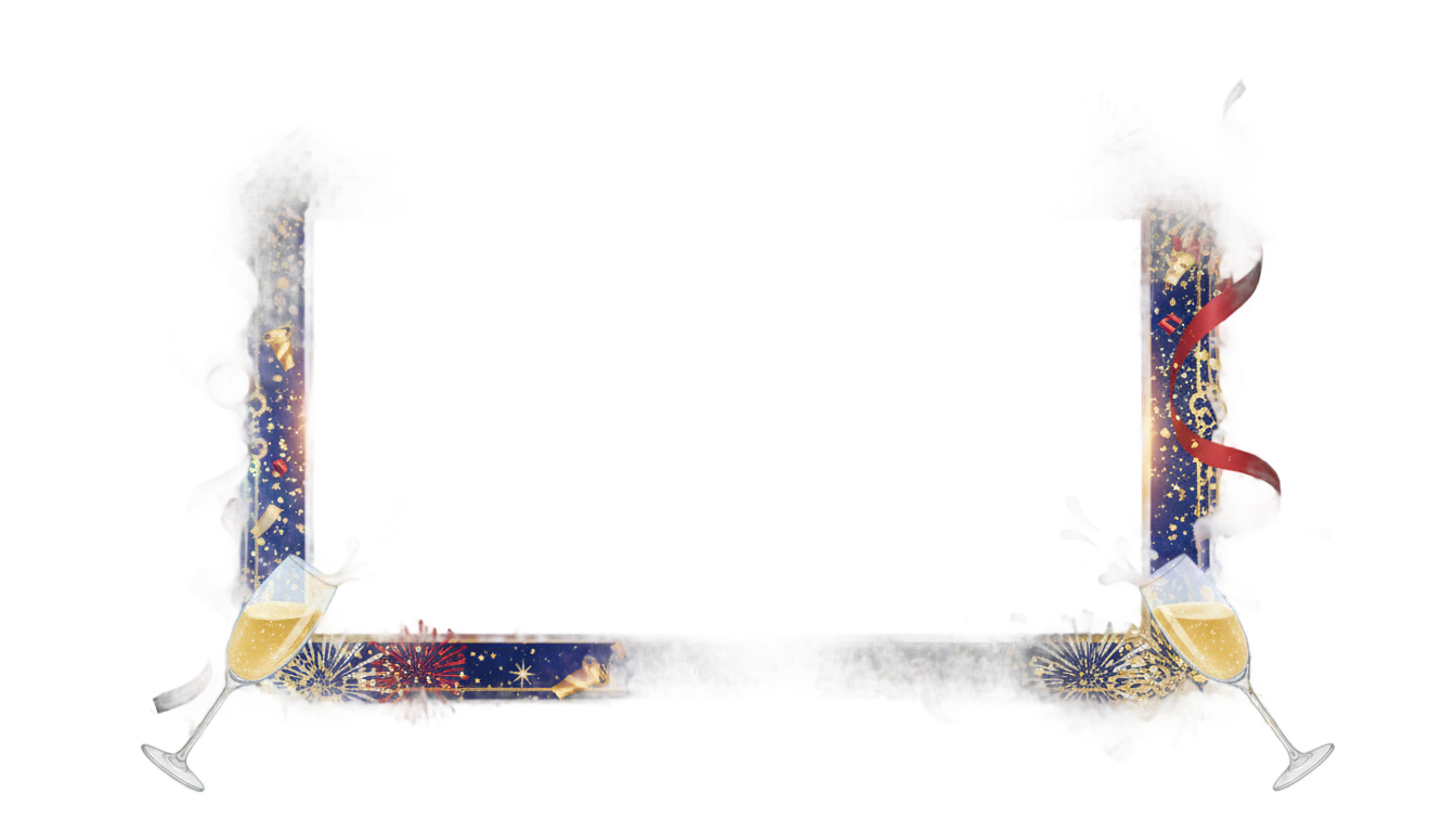 happy new year photo frame png PNG transparent background