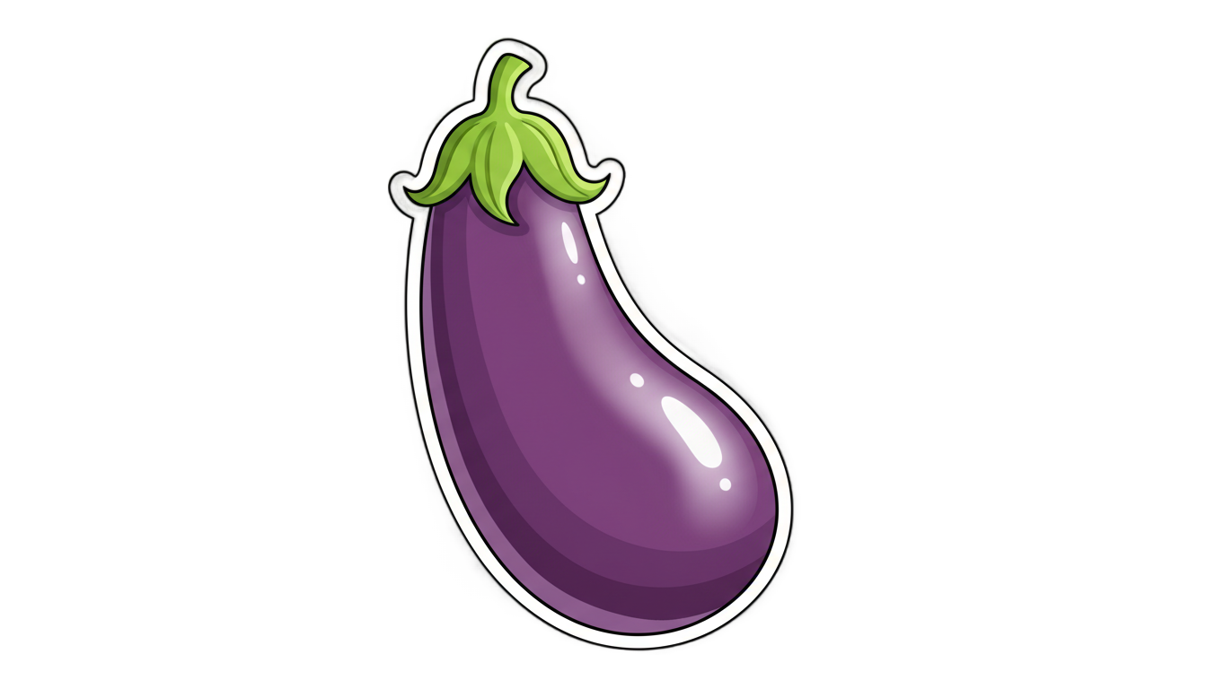 eggplant sticker png PNG transparent background
