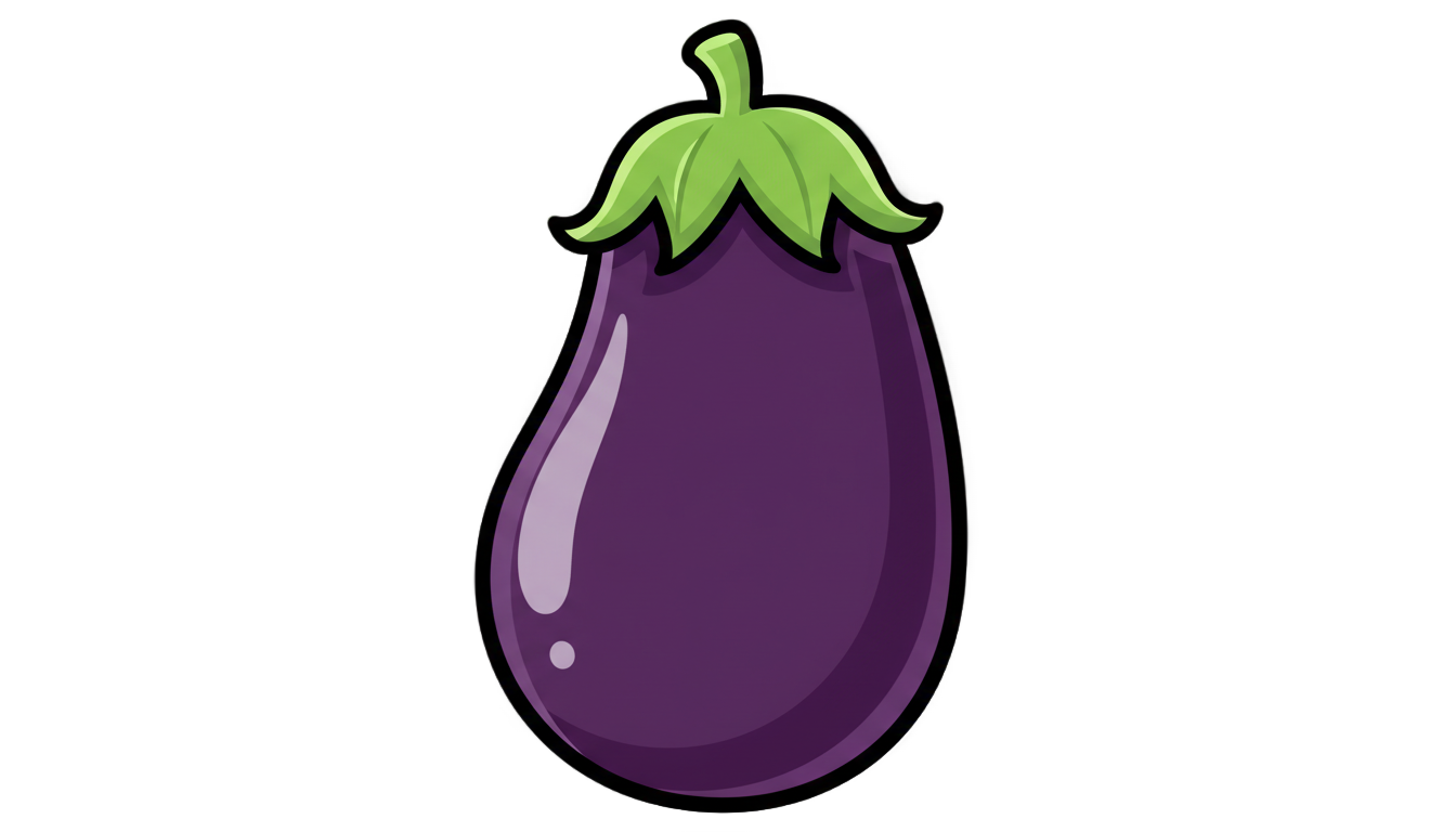 eggplant emoji png PNG transparent background