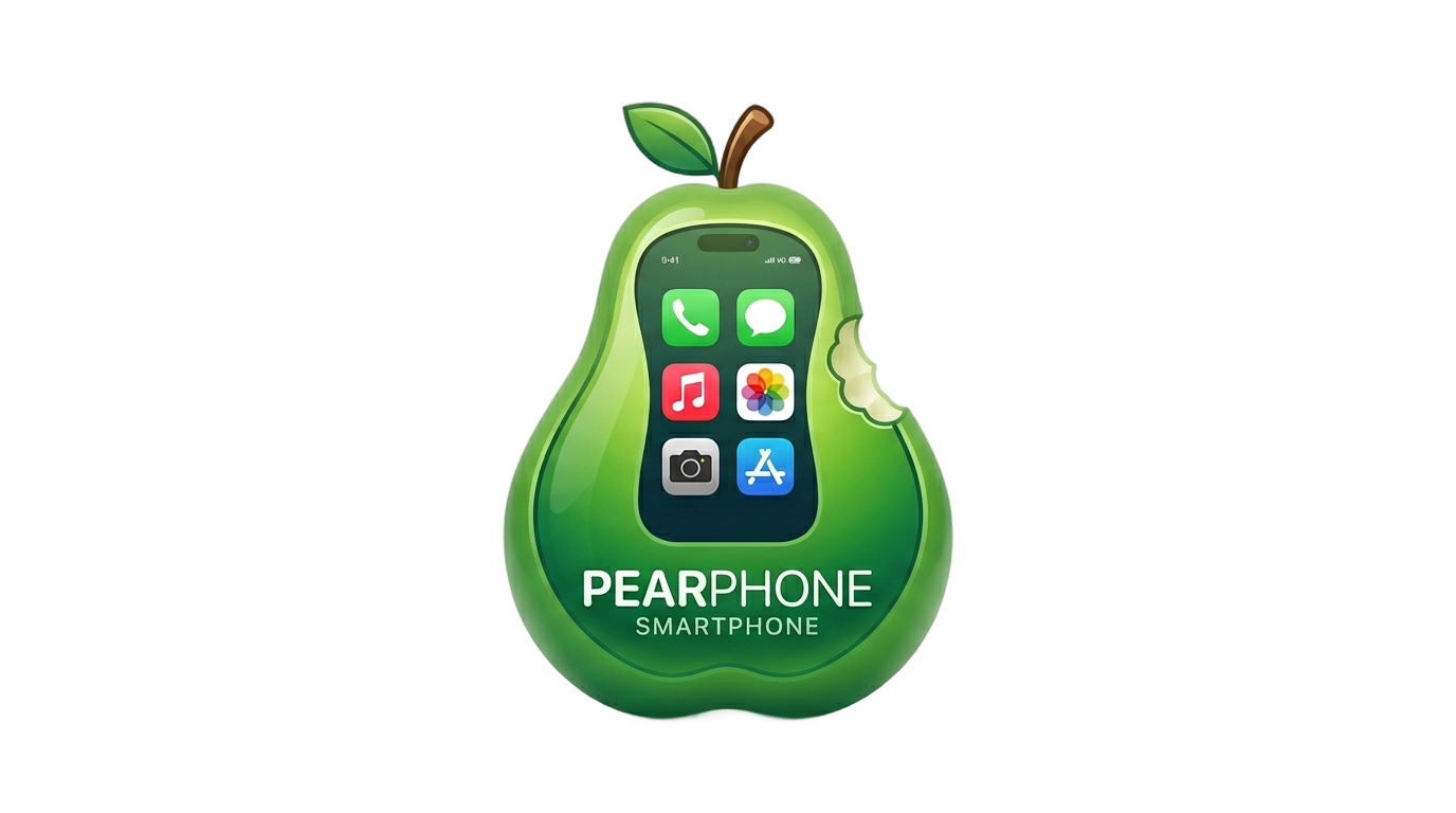 pear phone logo png PNG transparent background