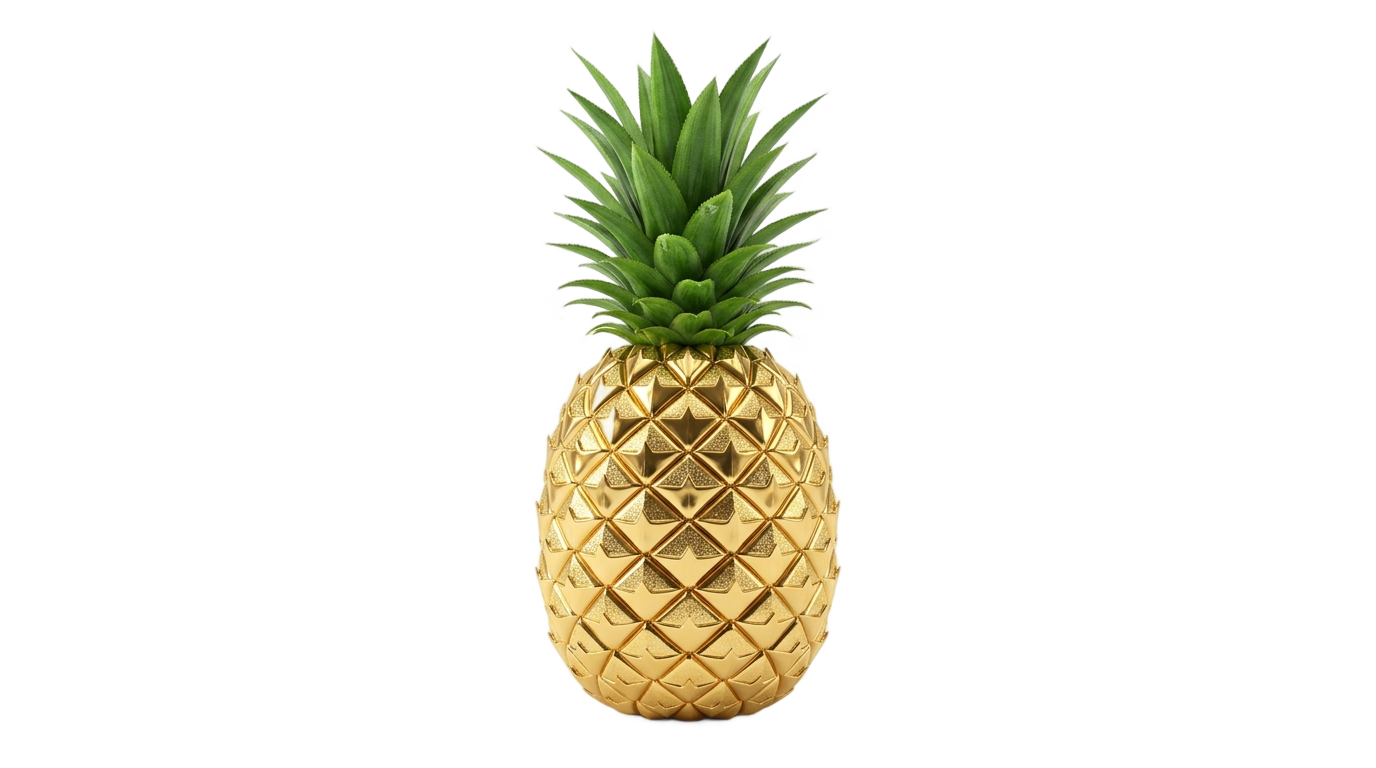gold pineapple png PNG transparent background