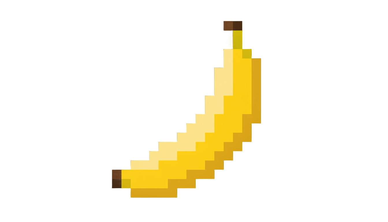 banana pixel art png PNG transparent background