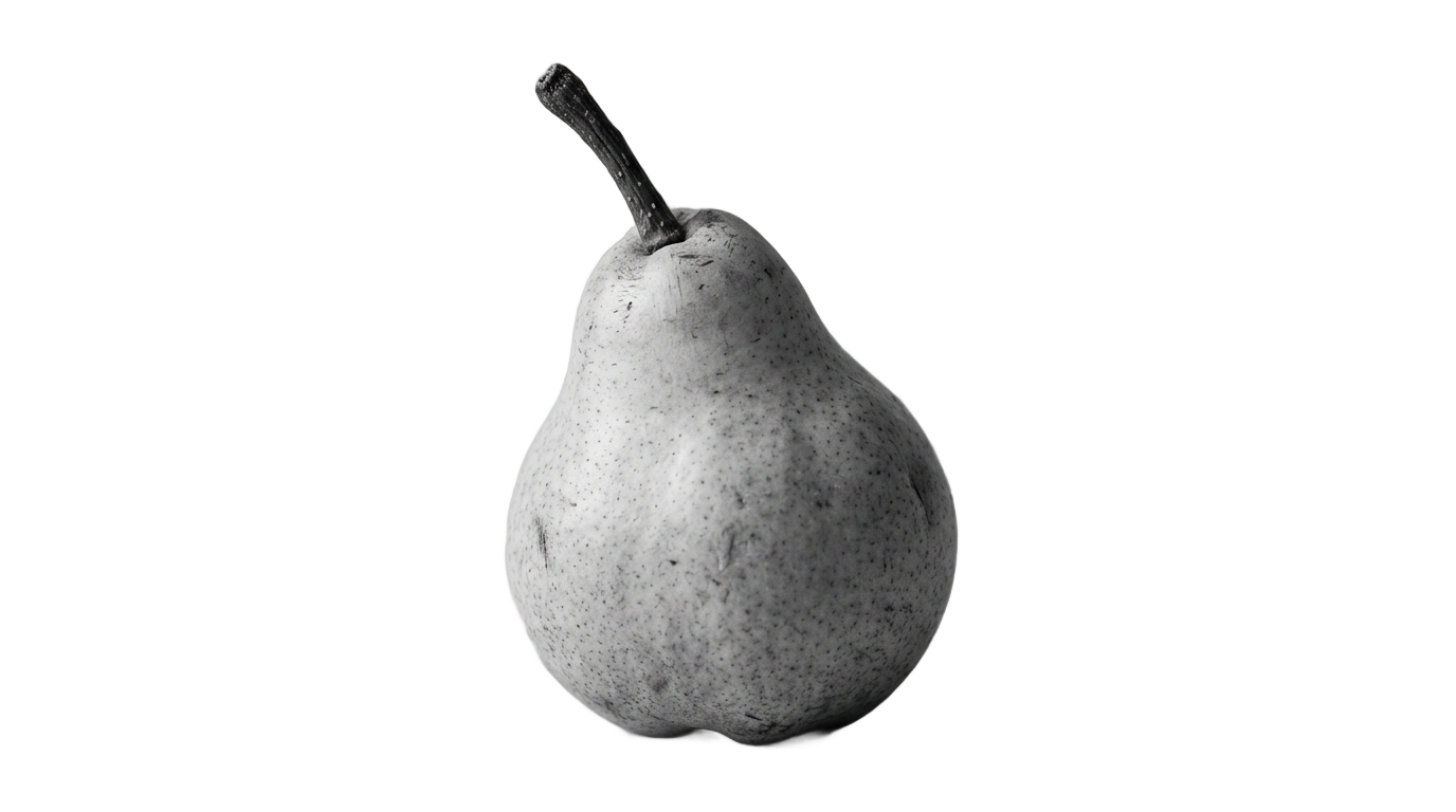 pear png black and white PNG transparent background