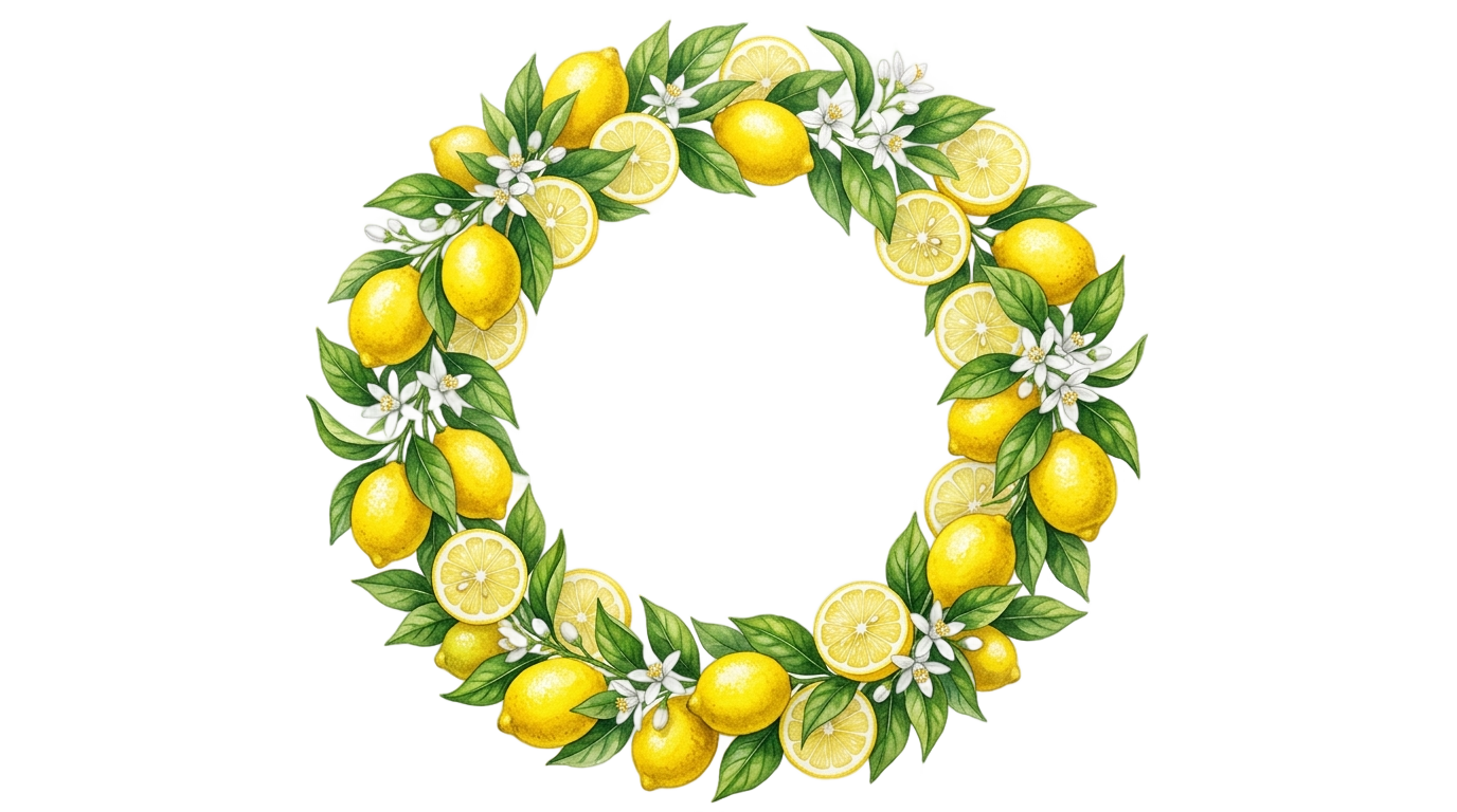 lemon frame png PNG transparent background