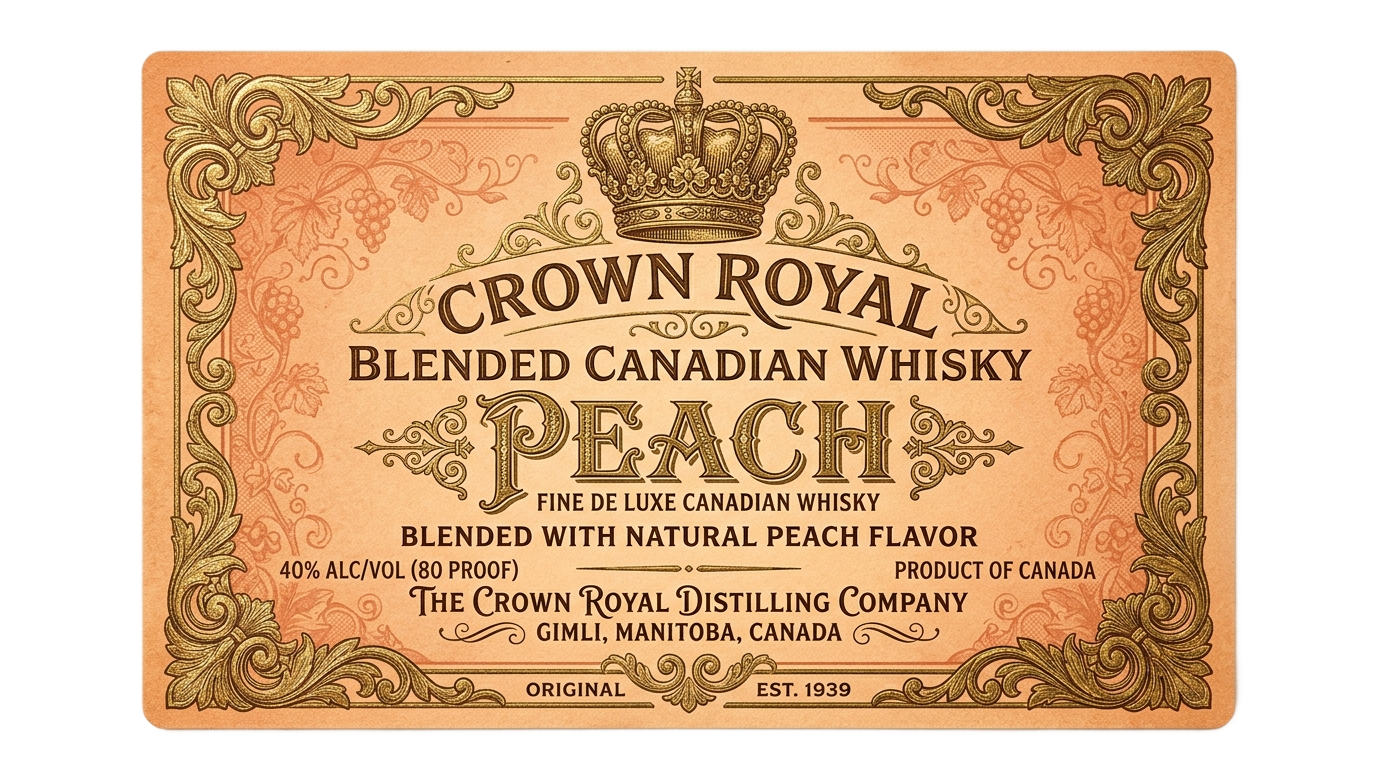 crown royal peach label png PNG transparent background