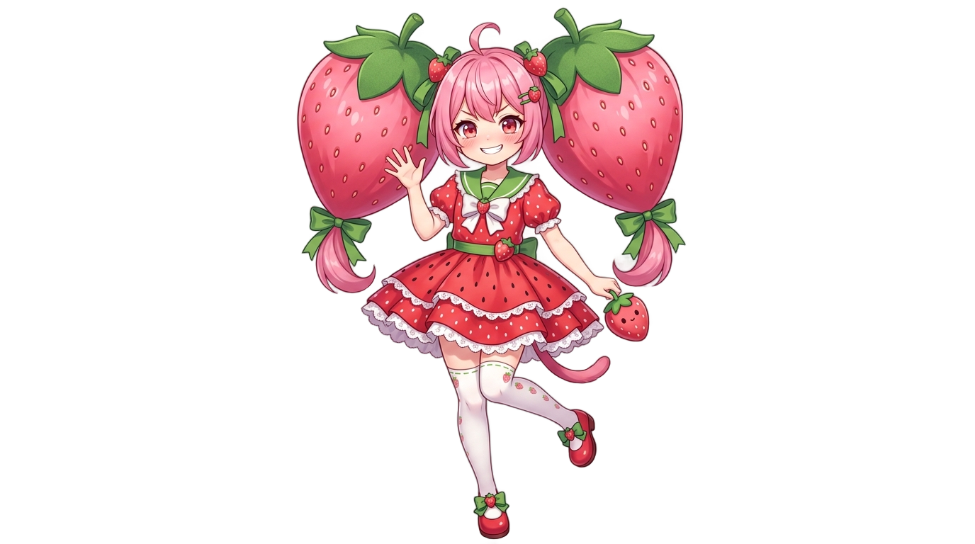 strawberry miku png PNG transparent background
