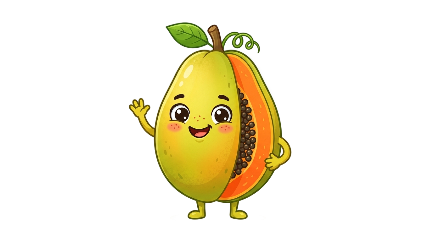 papaya cartoon png PNG transparent background