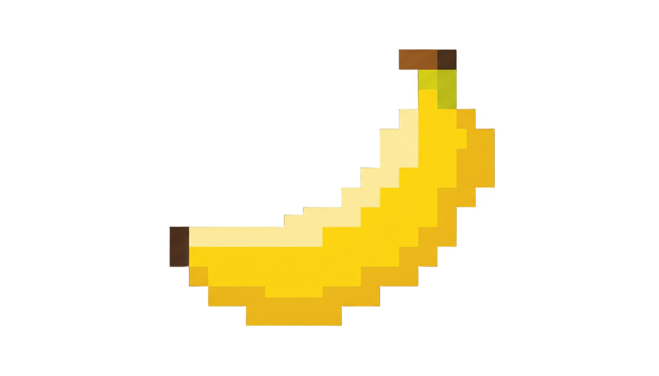 banana pixel art png PNG transparent background