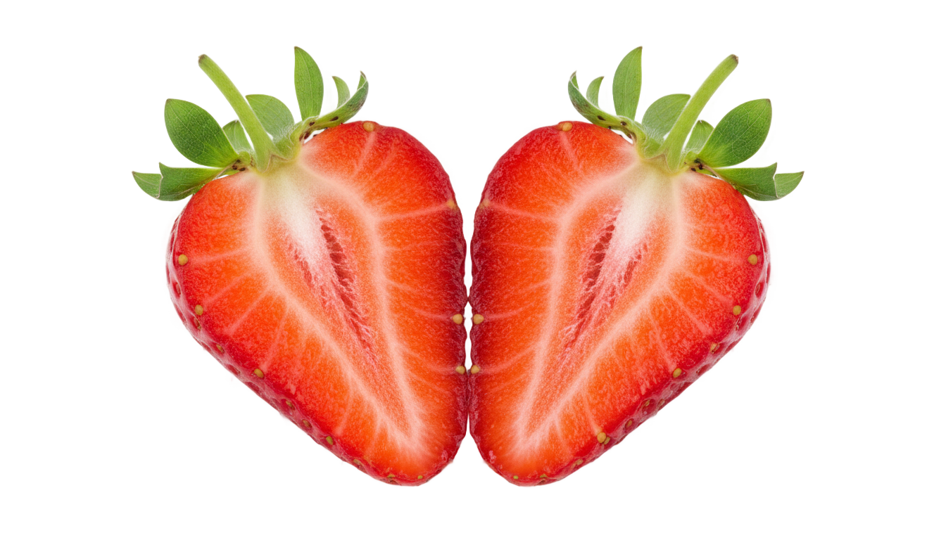 cut strawberry png PNG transparent background