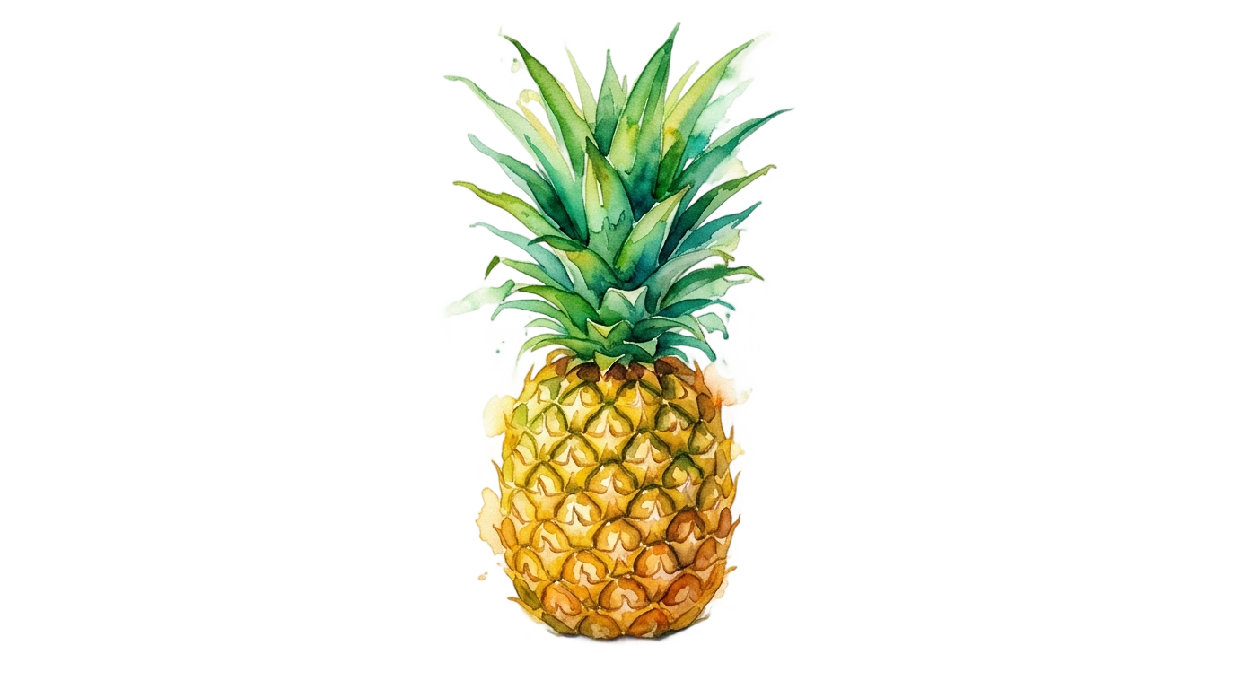pineapple watercolor png PNG transparent background