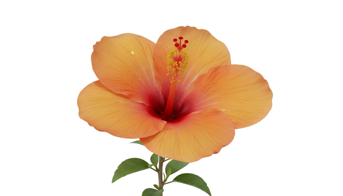 orange hibiscus flower png PNG transparent background