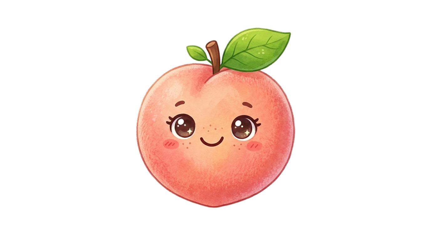 kawaii peach png PNG transparent background