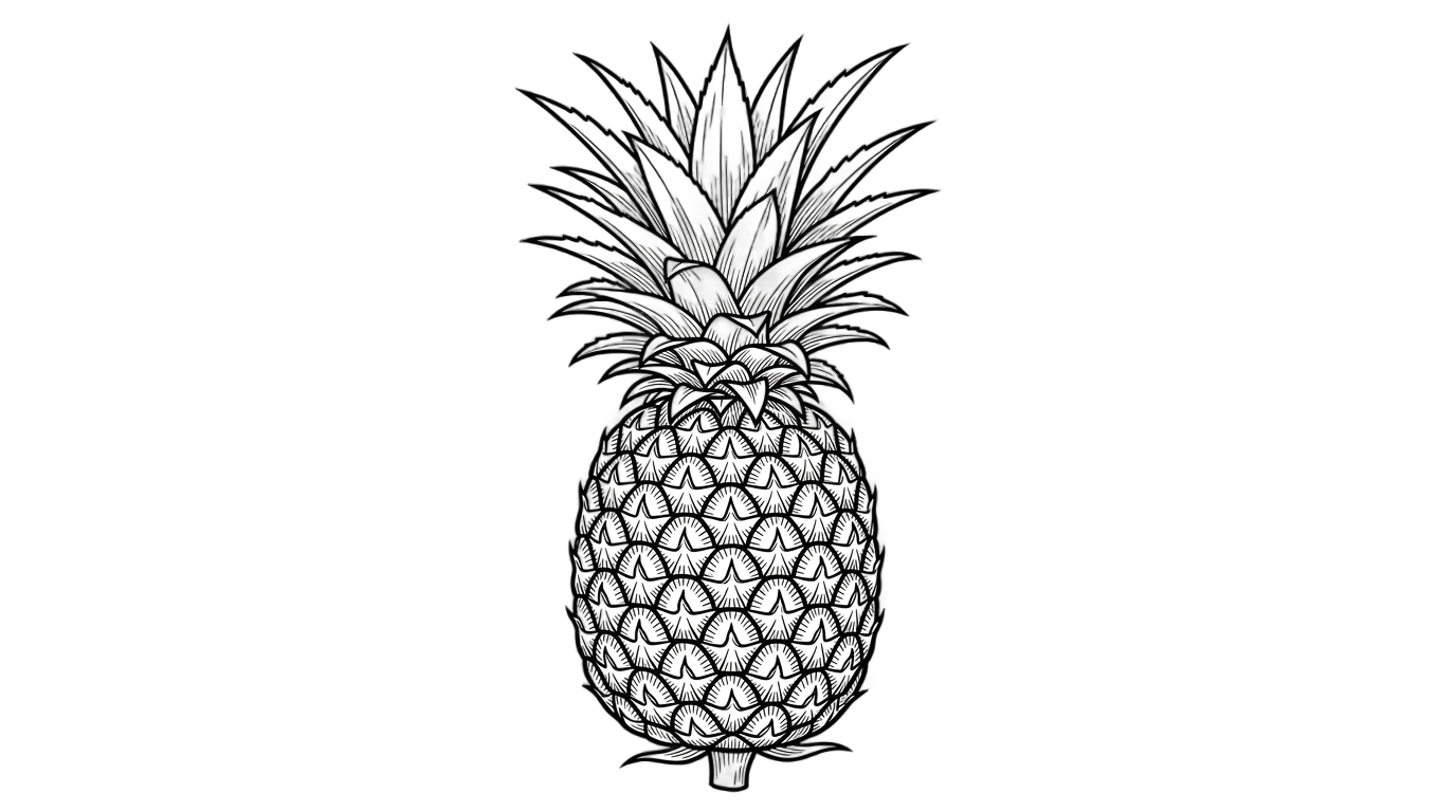 pineapple clipart black and white png PNG transparent background