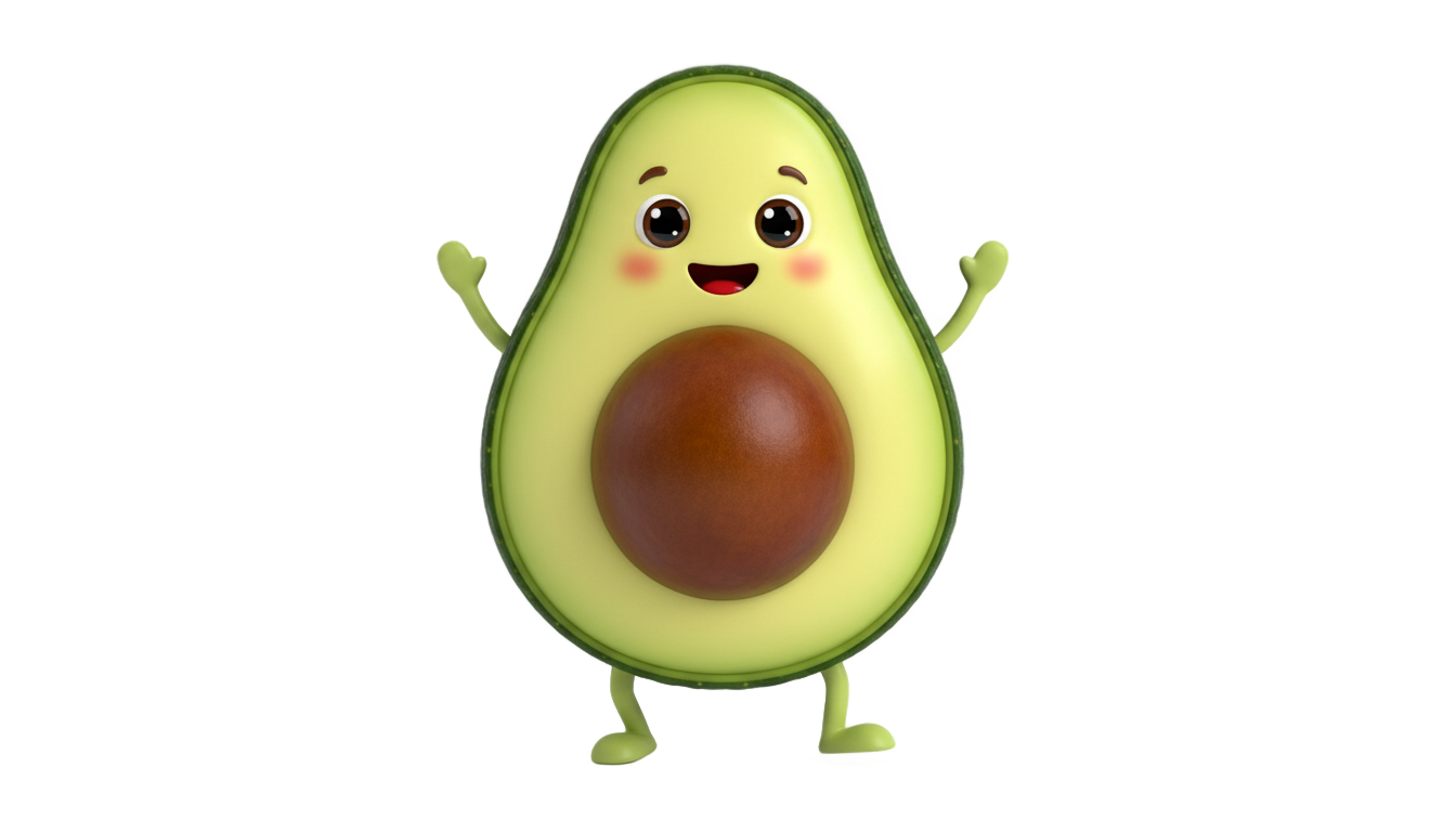 cute avocado clipart png PNG transparent background
