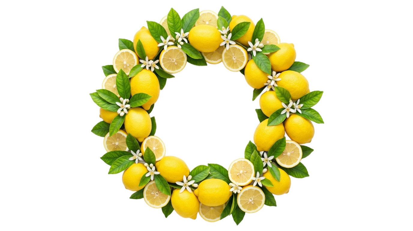 lemon frame png PNG transparent background