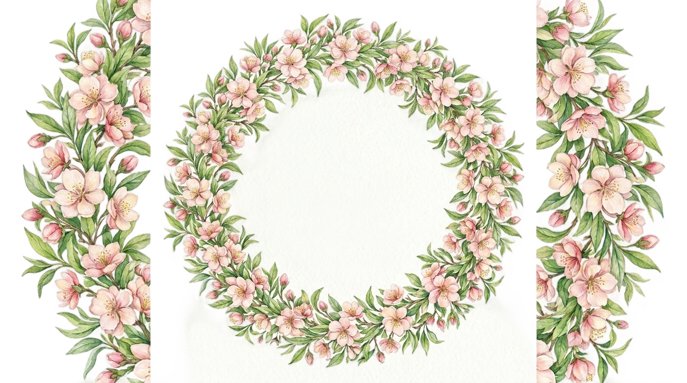 peach flower frame png PNG transparent background