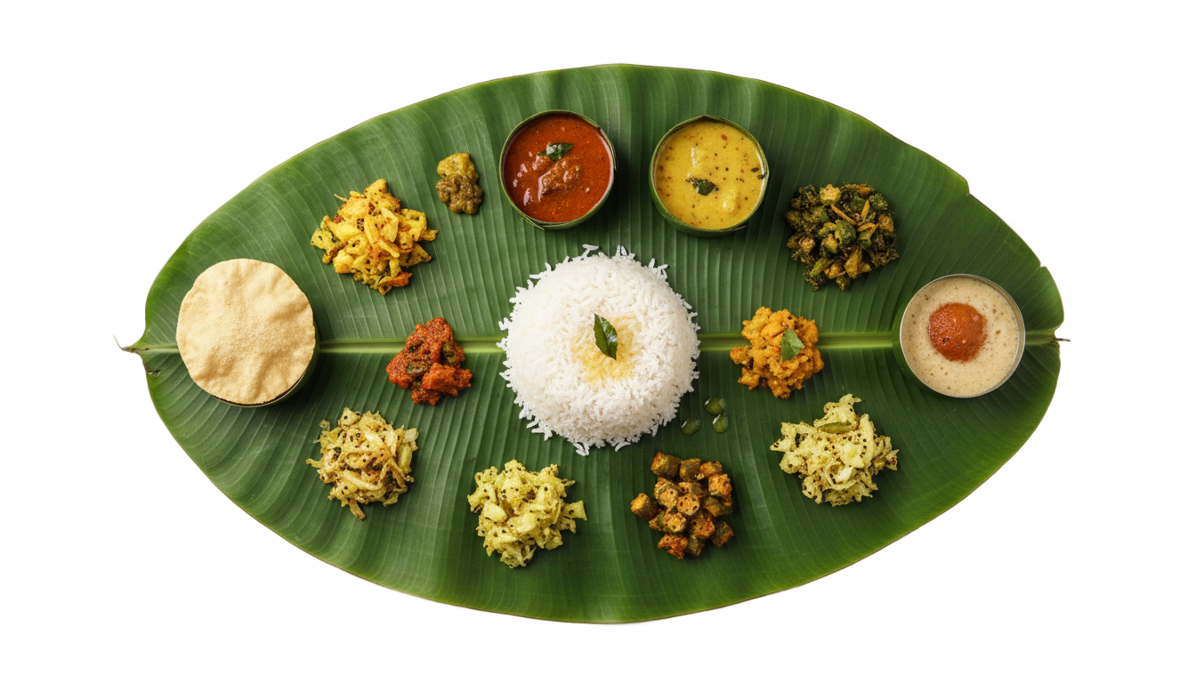 banana leaf meals png PNG transparent background