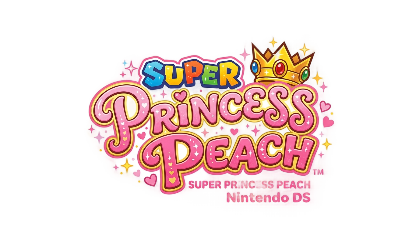 super princess peach logo png PNG transparent background