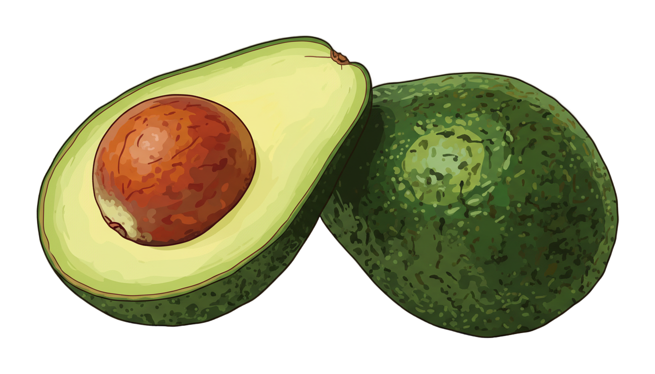 avocado illustration png PNG transparent background