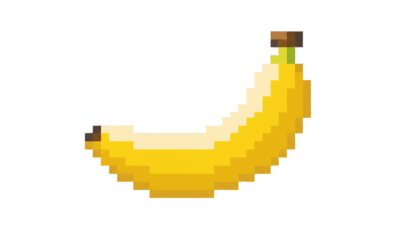 banana pixel art png PNG transparent background