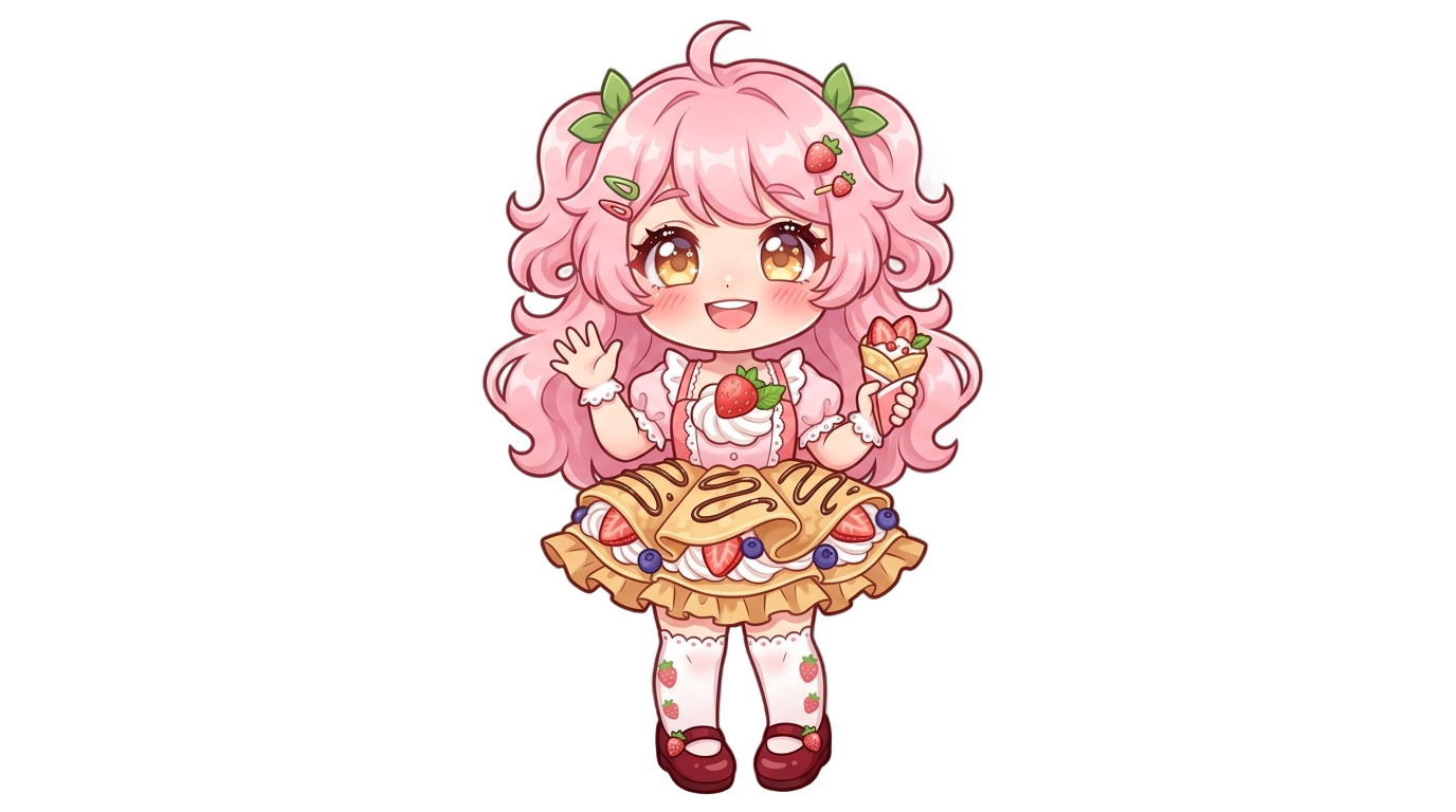strawberry crepe cookie run png PNG transparent background