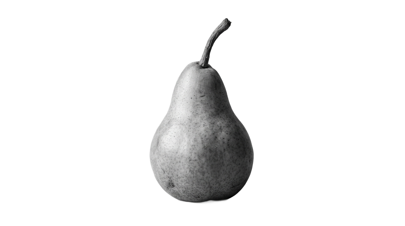 pear png black and white PNG transparent background