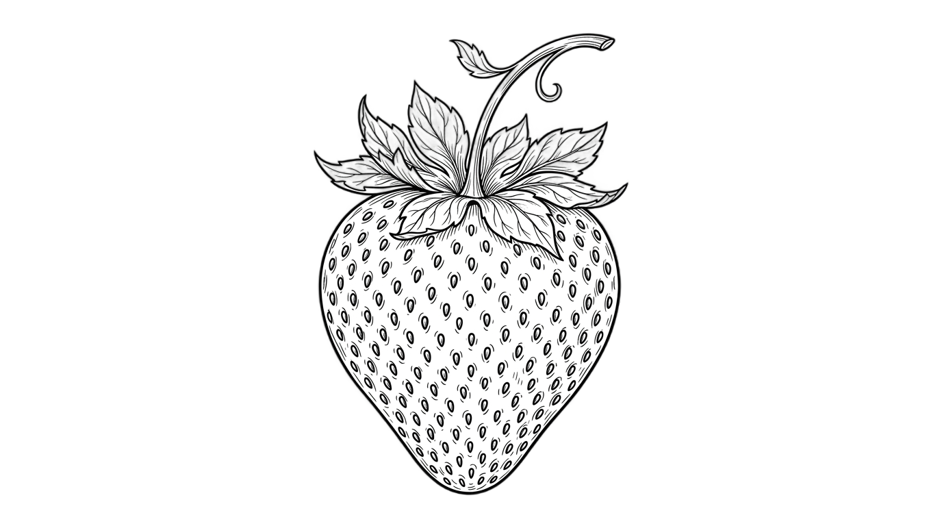 strawberry line art png PNG transparent background