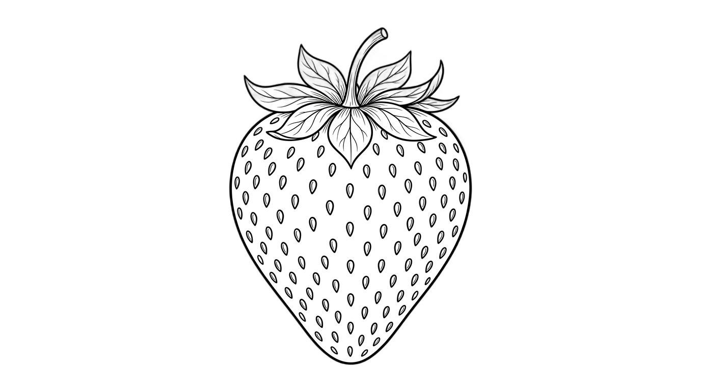 strawberry line art png PNG transparent background
