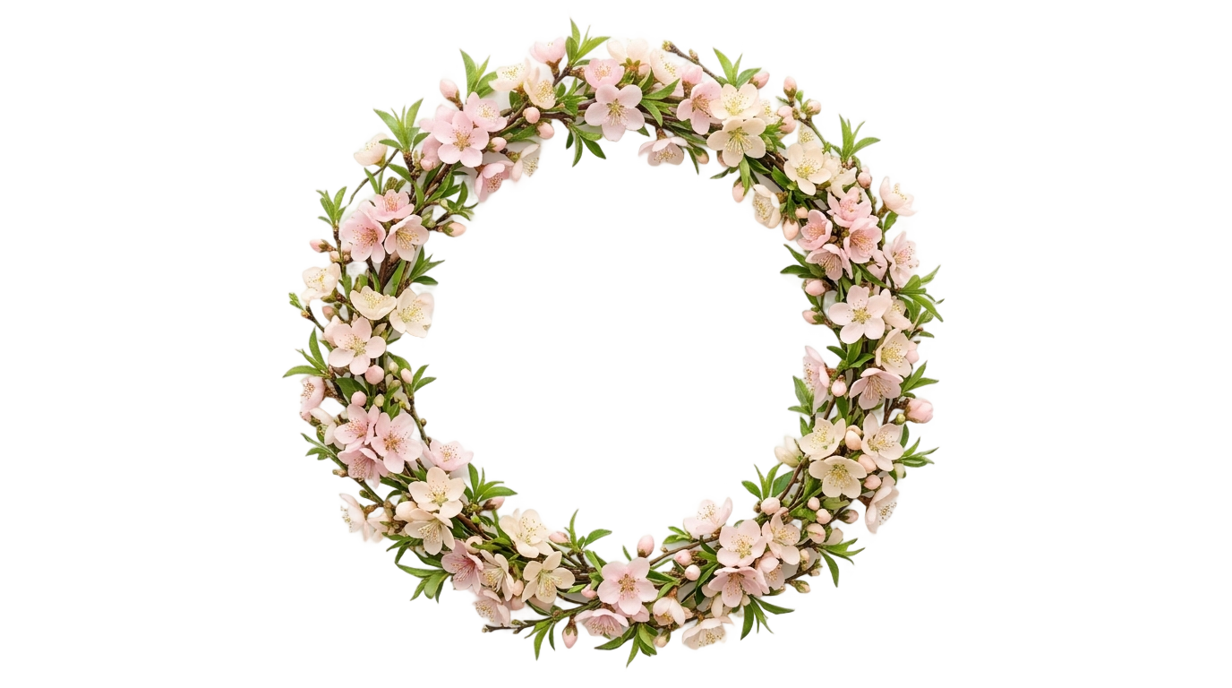 peach flower frame png PNG transparent background