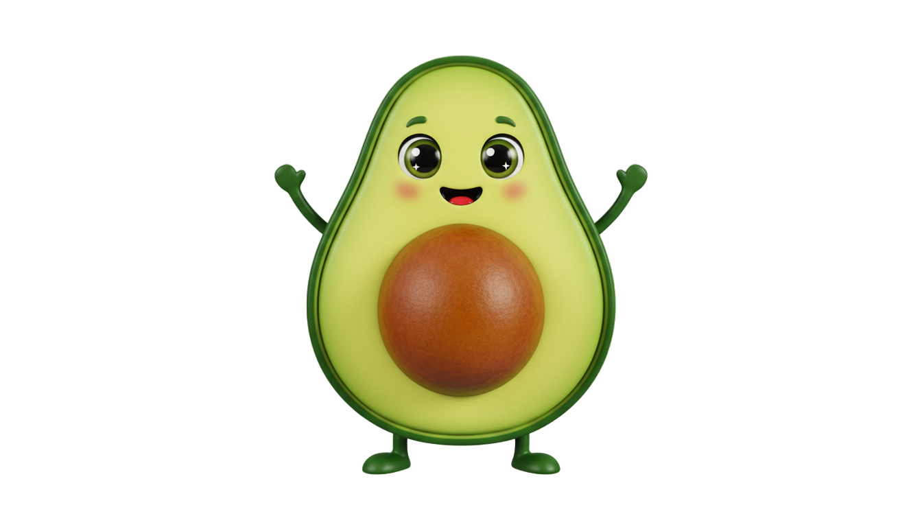 cute avocado clipart png PNG transparent background