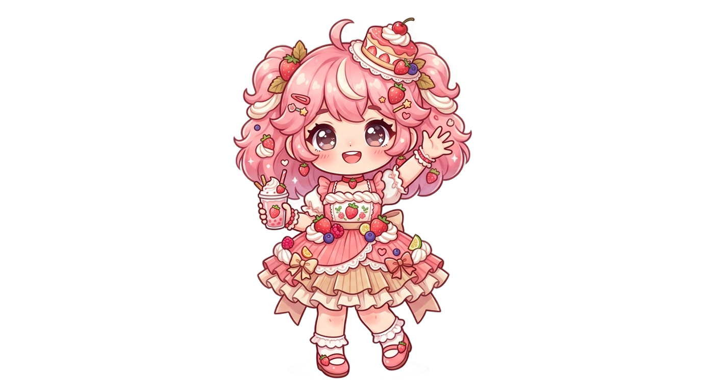 strawberry crepe cookie run png PNG transparent background