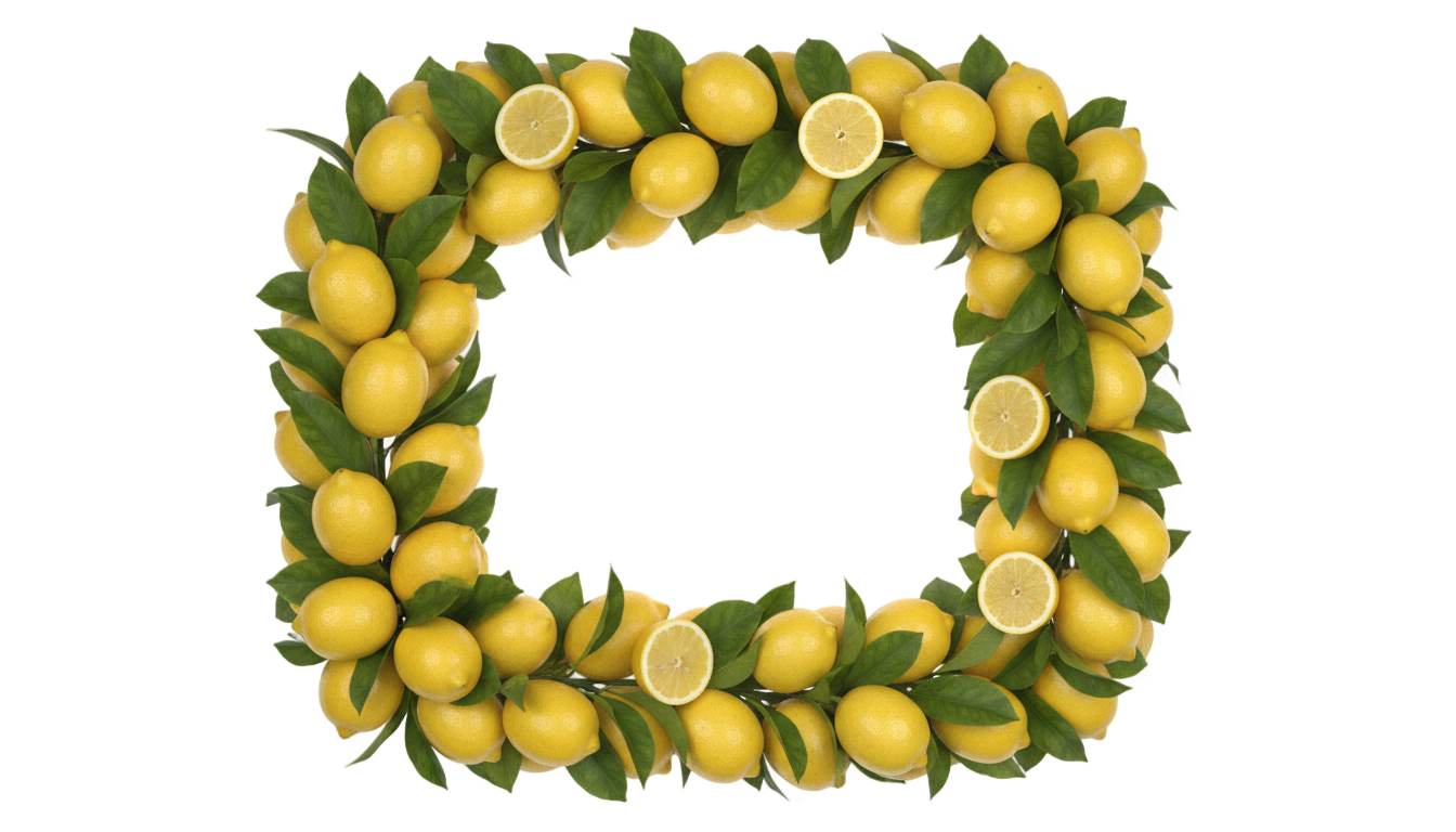lemon border png PNG transparent background