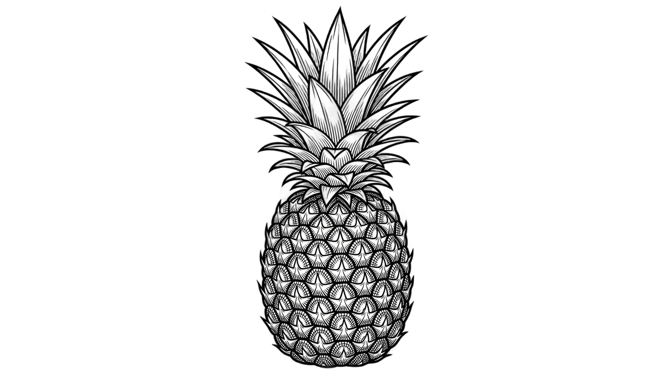 pineapple clipart black and white png PNG transparent background