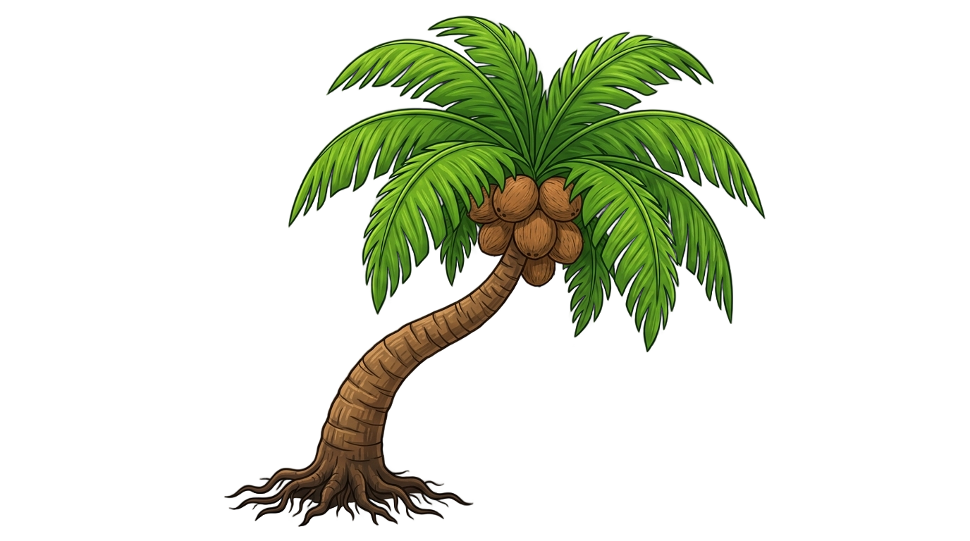 coconut tree png cartoon PNG transparent background
