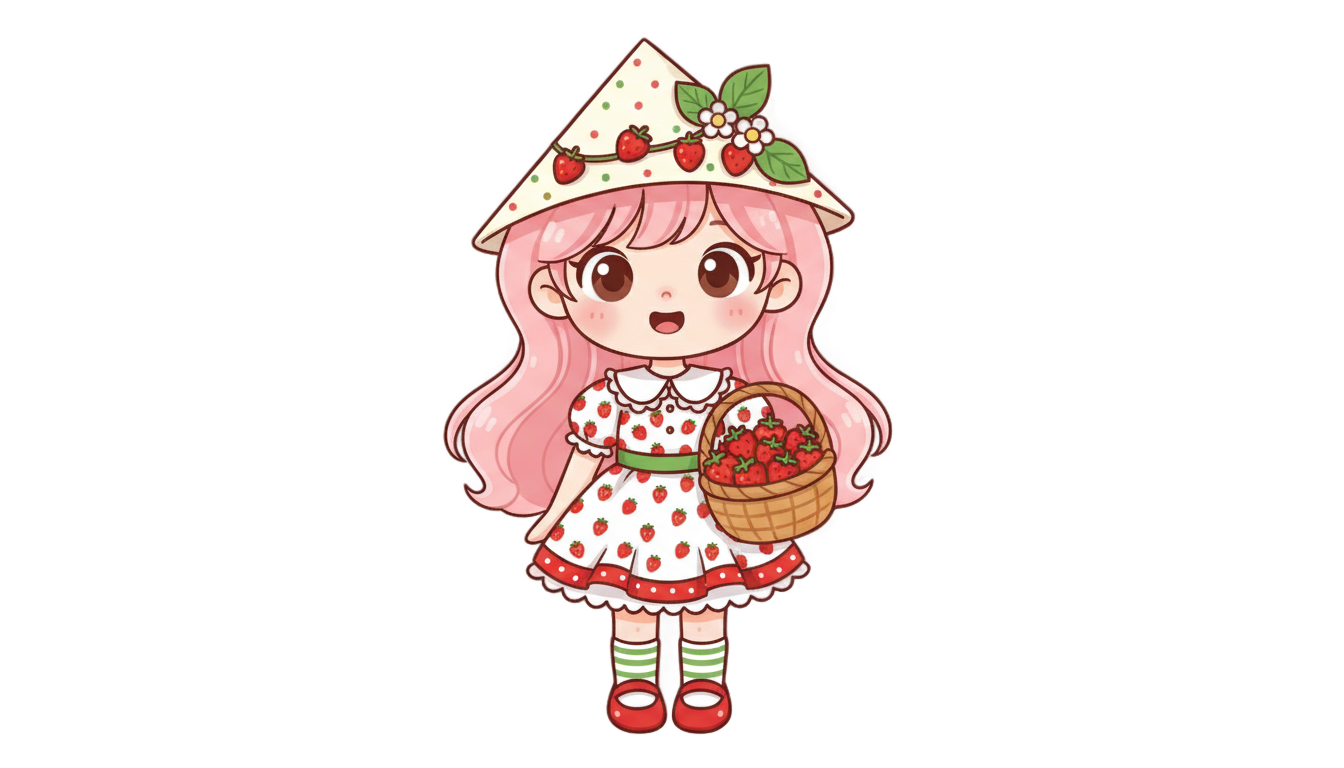 strawberry shortcake cartoon png PNG transparent background
