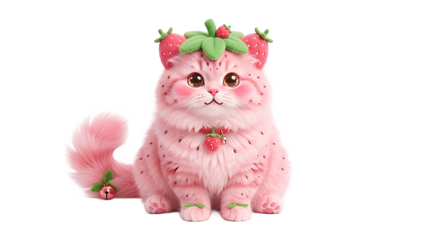 strawberry cat meme png PNG transparent background