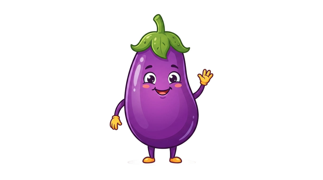 eggplant cartoon png PNG transparent background
