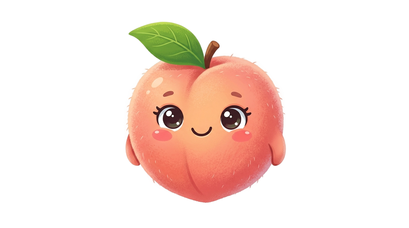 kawaii peach png PNG transparent background