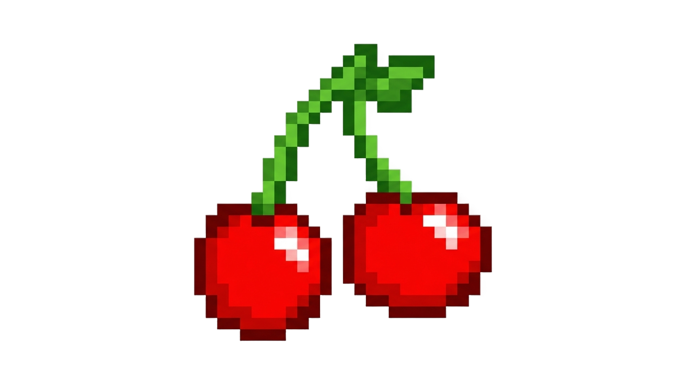 cherry pixel art png PNG transparent background