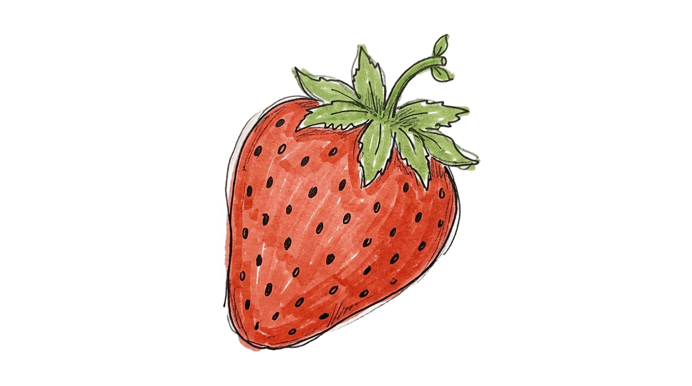 strawberry doodle png PNG transparent background
