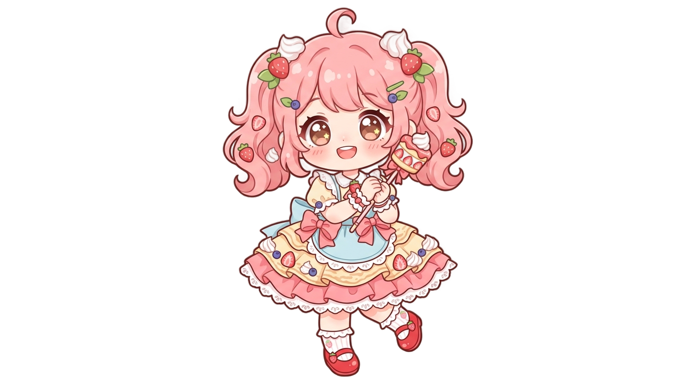 strawberry crepe cookie run png PNG transparent background