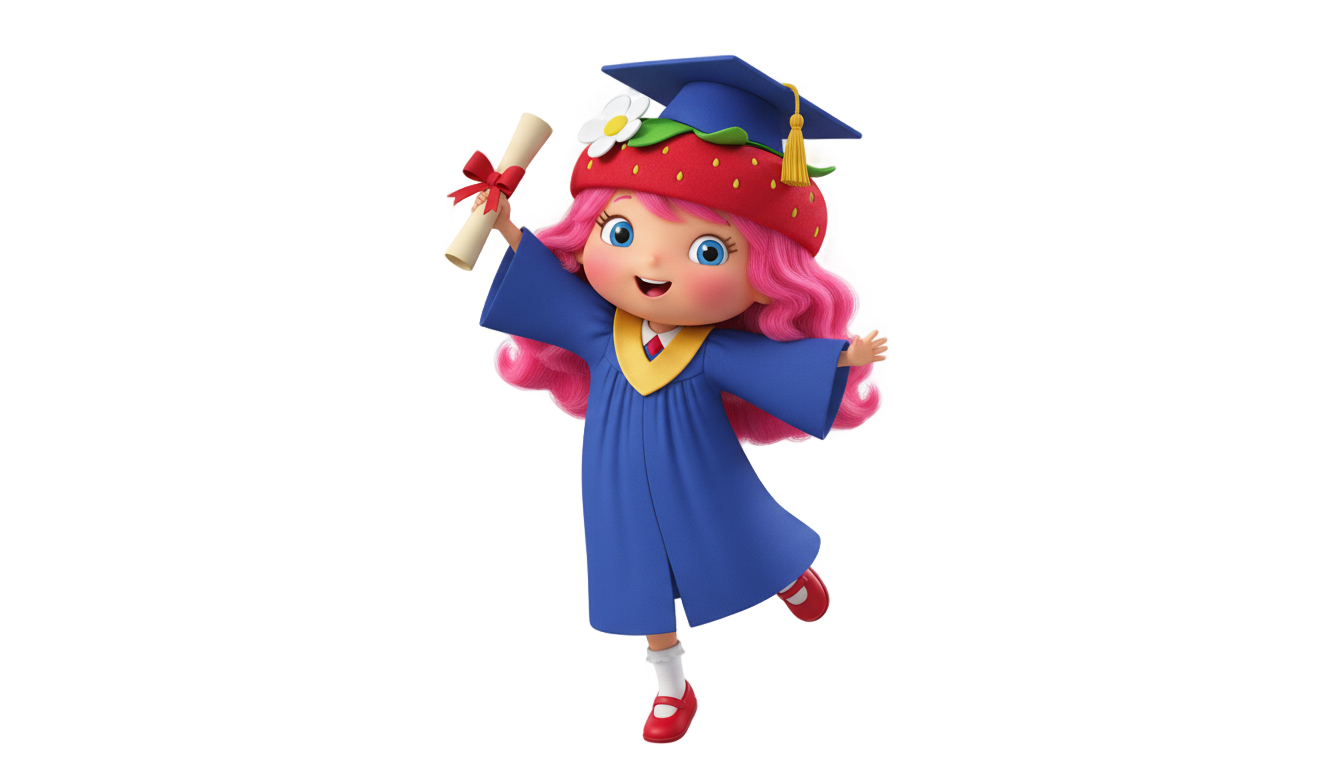 strawberry shortcake graduation png PNG transparent background