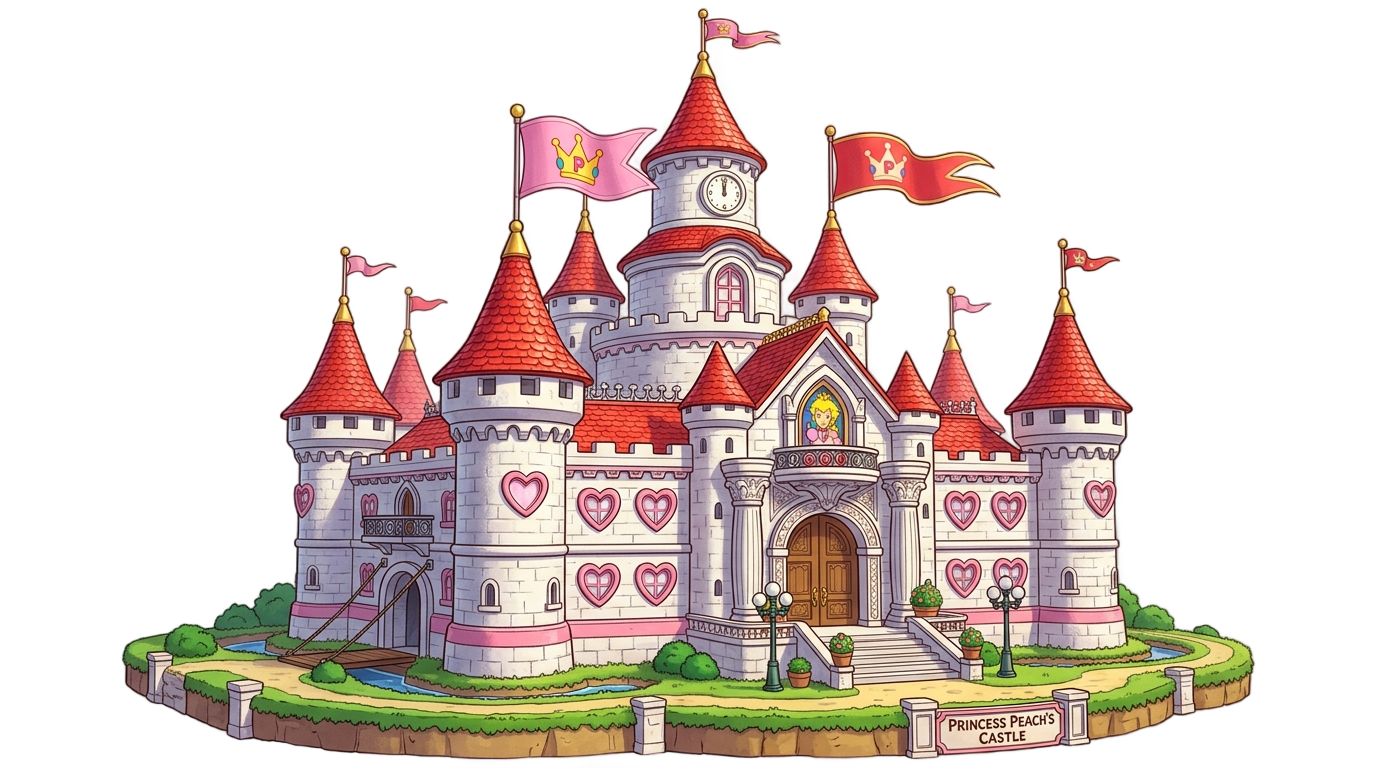 castillo de peach png PNG transparent background