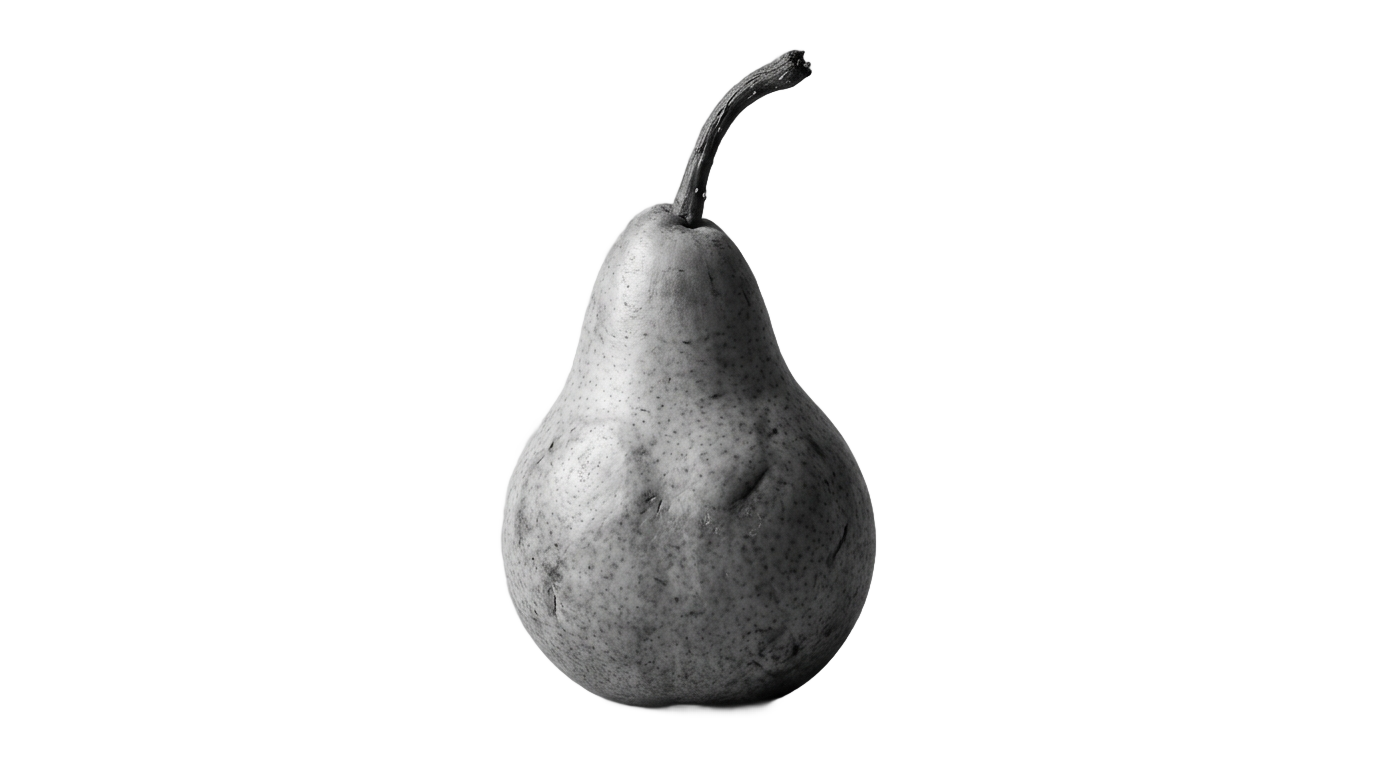 pear png black and white PNG transparent background