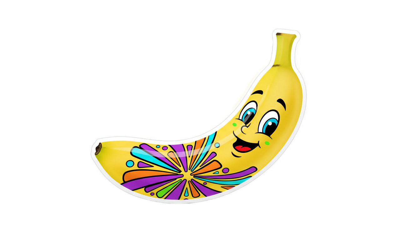 banana sticker png PNG transparent background