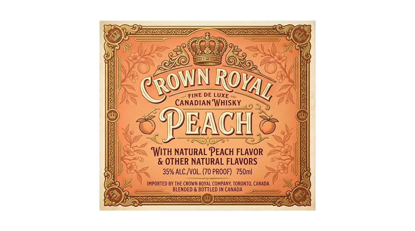 crown royal peach label png PNG transparent background
