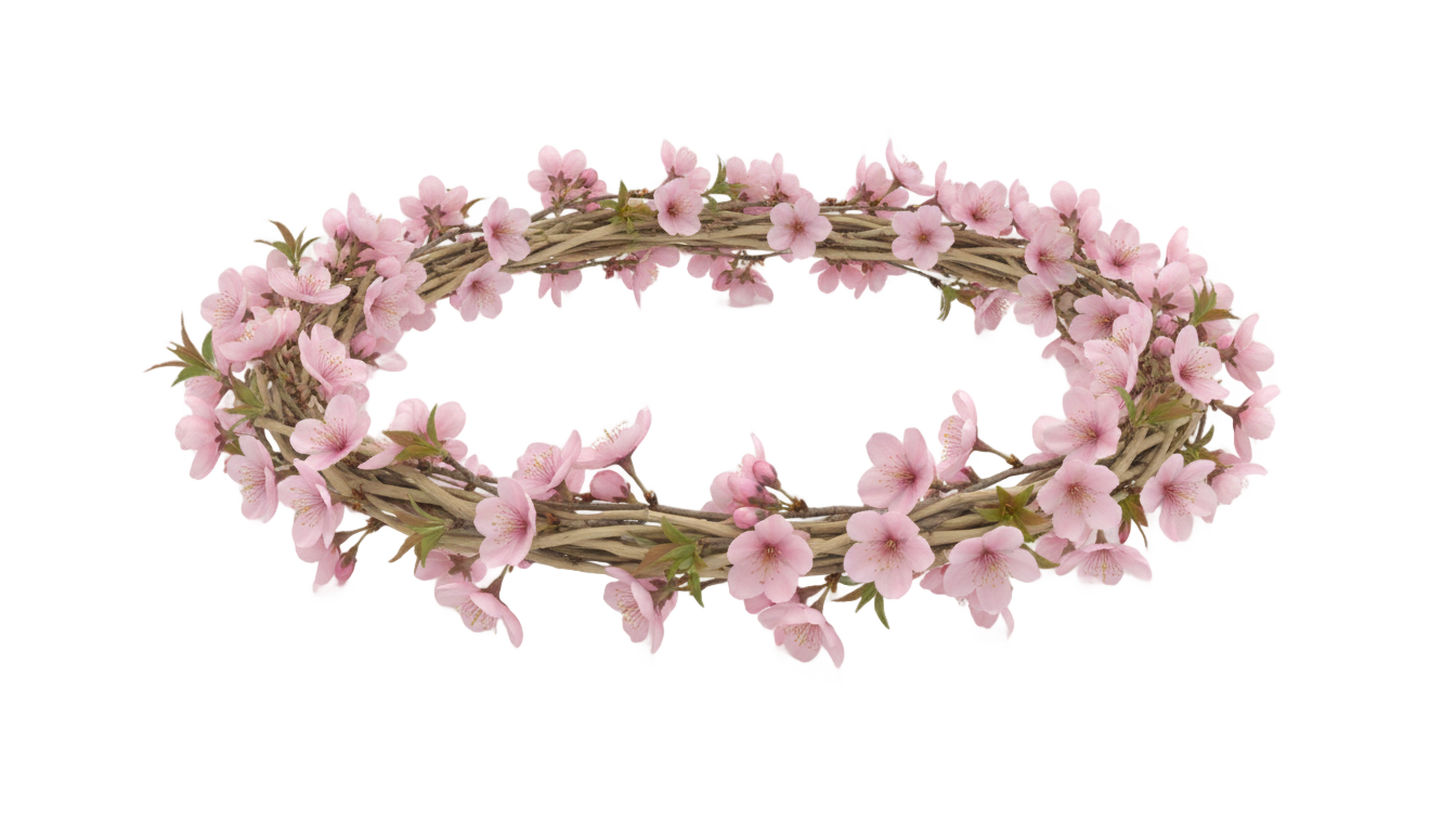 cherry blossom crown png PNG transparent background