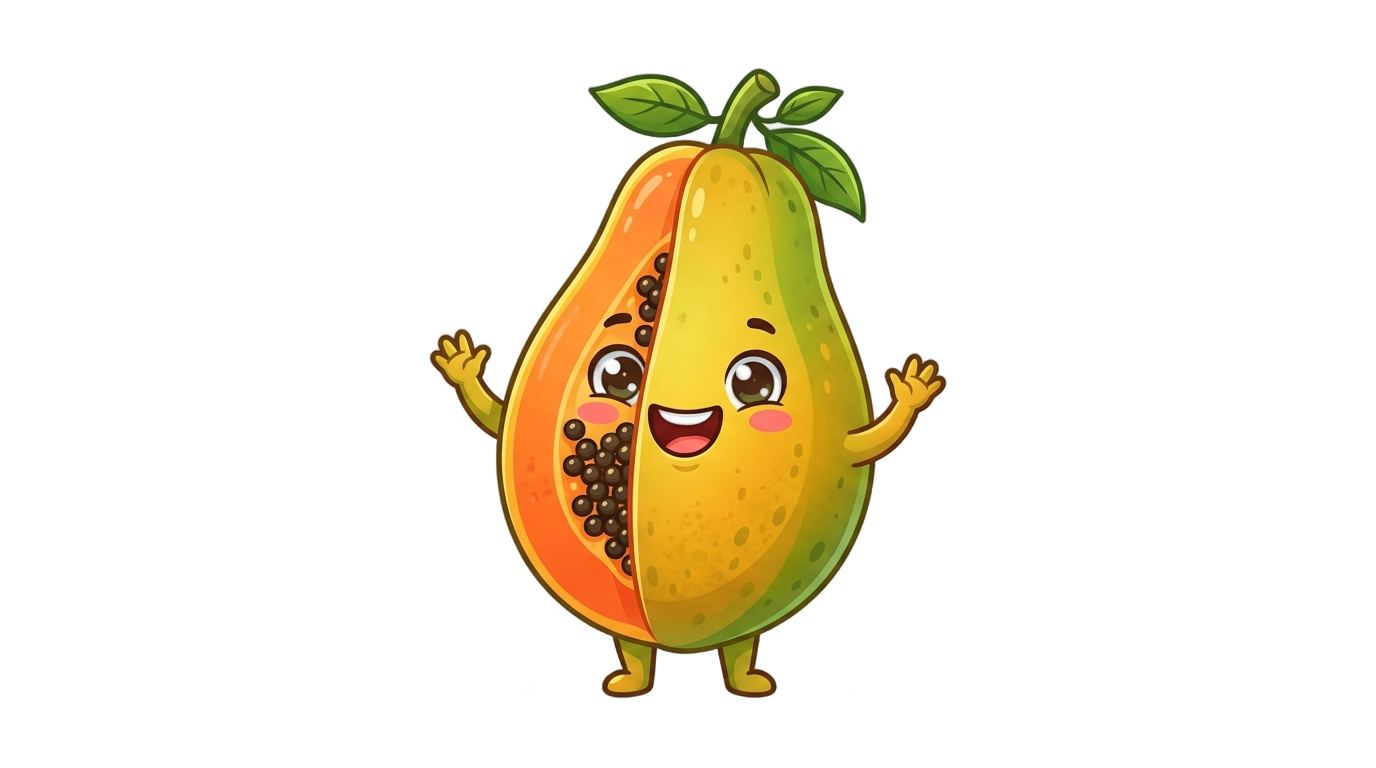 papaya cartoon png PNG transparent background