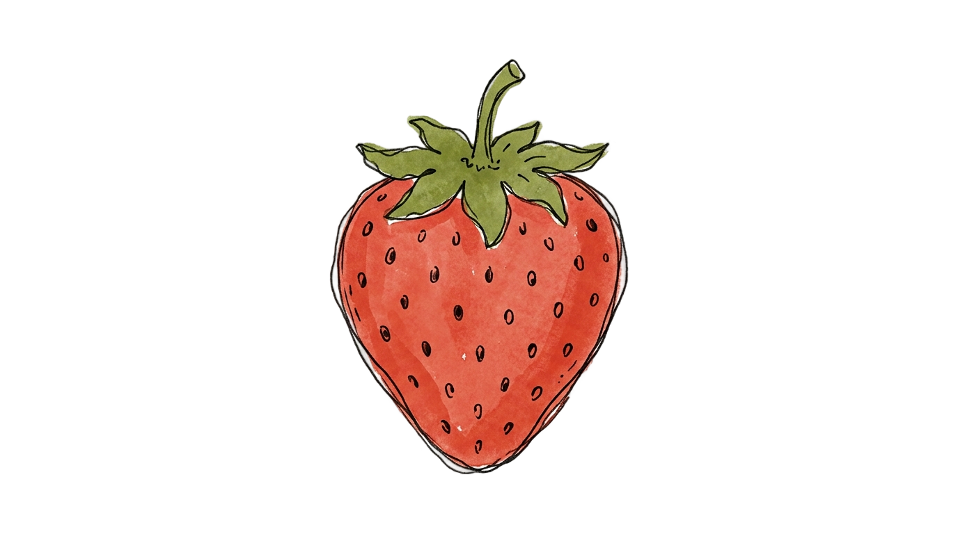 strawberry doodle png PNG transparent background