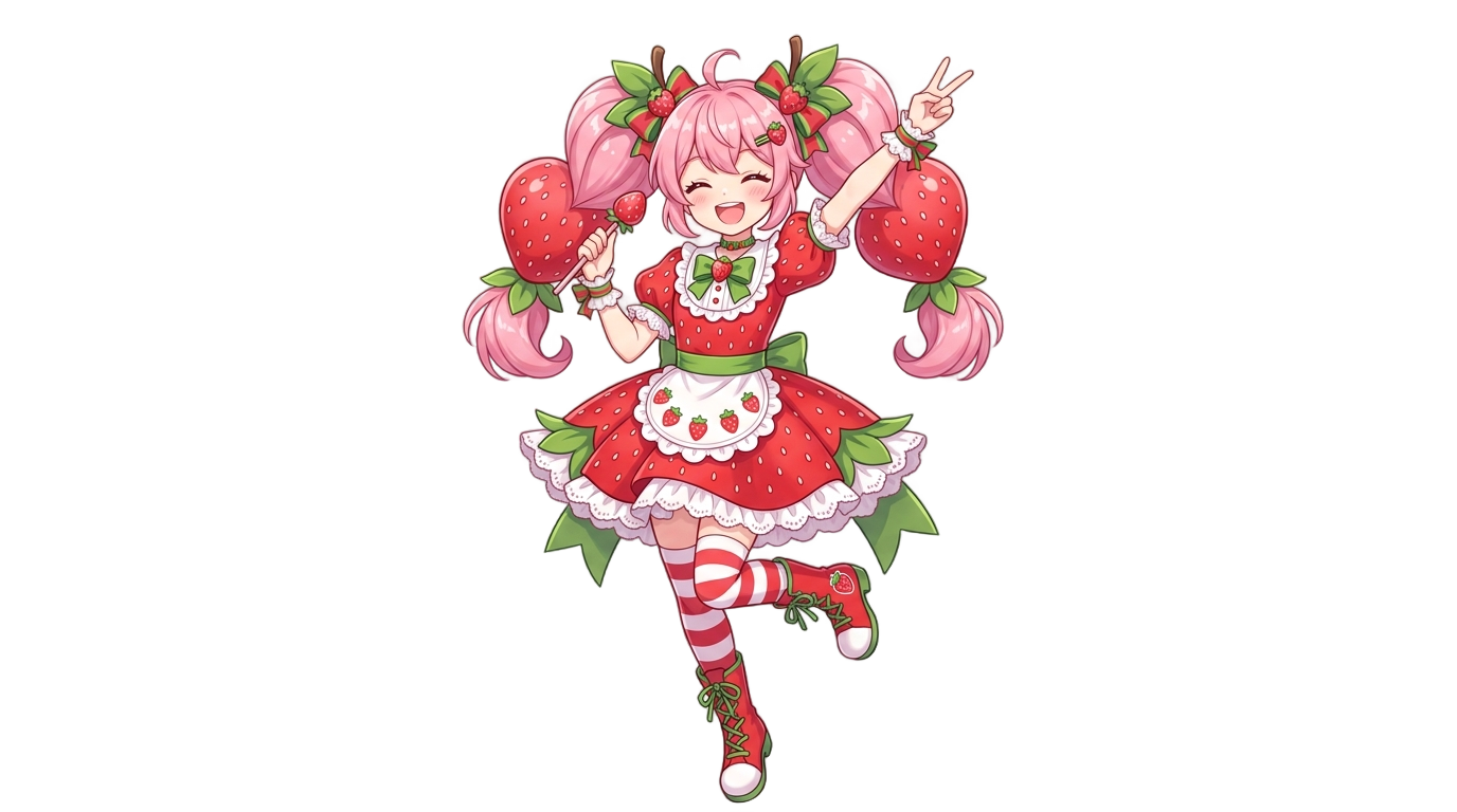 strawberry miku png PNG transparent background